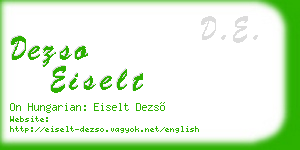 dezso eiselt business card
